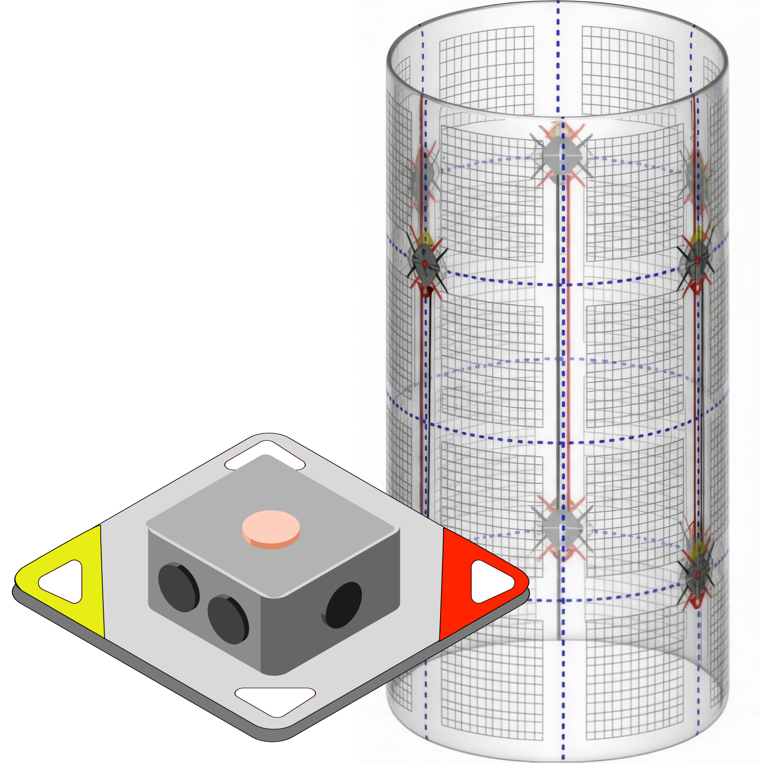 NetrArk net monitoring system and sensor node illustration